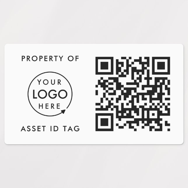 QR Code Asset ID Property of Company Business Logo (Design 1)