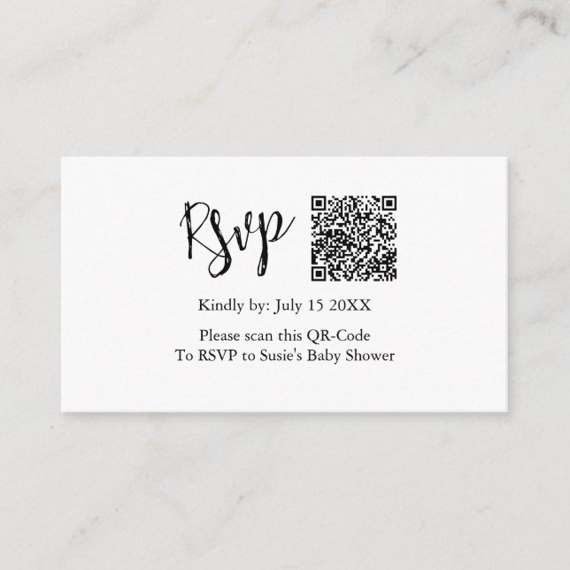 QR-Code Baby Shower Enclosure Card (Front)