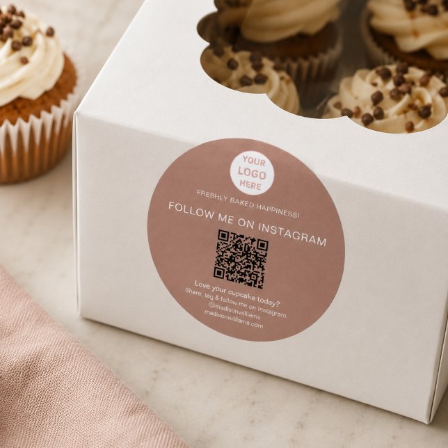 QR Code Bakery Logo Business Sticker (QR Code Bakery Logo Business Sticker)