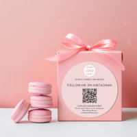 QR Code Bakery Logo Pink Business Sticker