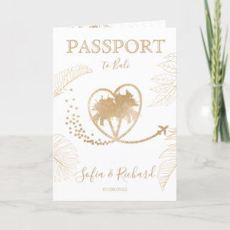 QR Code Bali Wedding Destination Passport Invitation