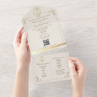 QR Code Baroque Monogram Wedding