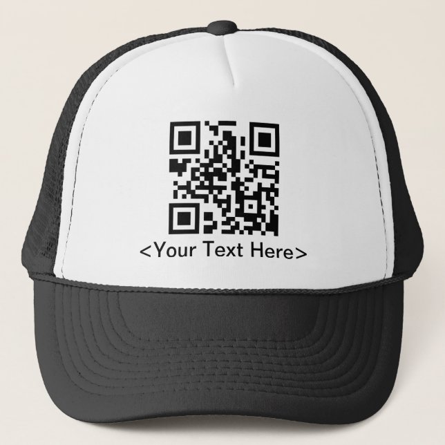 QR Code Baseball Cap With Editable Text (Front)