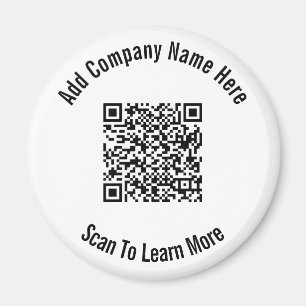 QR Code Black and White Business Template  Magnet