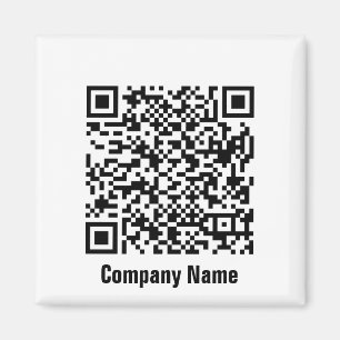 QR Code Black and White Business Text Template Magnet