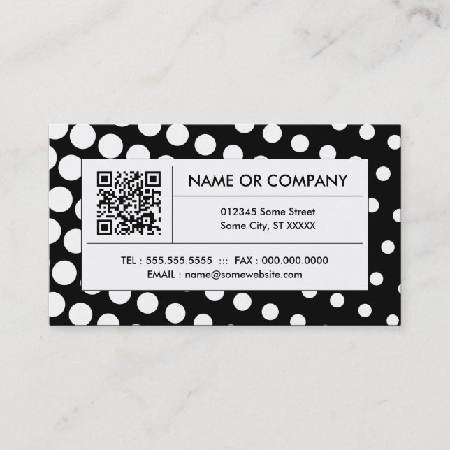 QR code black and white halftone Business Card (Front)