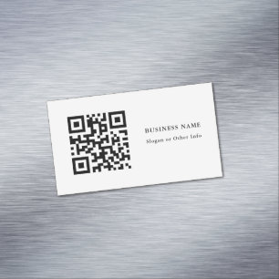 QR Code Black and White Simple Magnetic Business Card