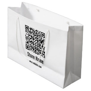 QR Code Black and White Template Large Gift Bag