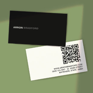 QR Code Black Business Card