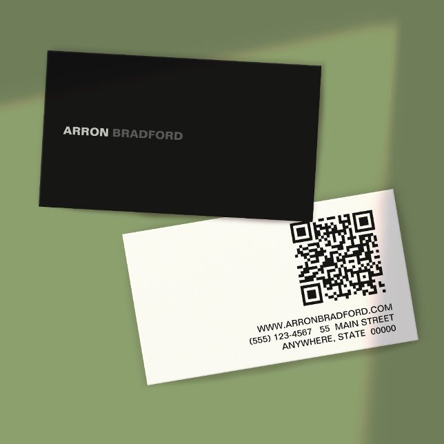 QR Code Black  Business Card (Creator Uploaded)
