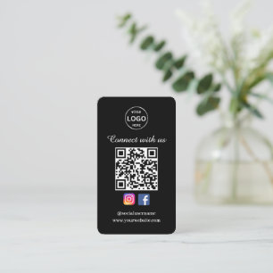 QR Code Black Business Card Social Media