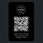 QR Code | Black Business Logo Professional Modern Magnet<br><div class="desc">A simple custom black business QR code flex magnet template in a modern minimalist style which can be easily updated with your company logo,  QR code and custom text,  eg. scan me to...  #QRcode #logo #magnet #business</div>