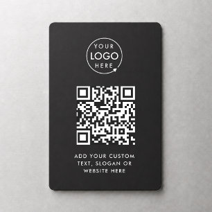 QR Code   Black Business Logo Professional Modern Magnet