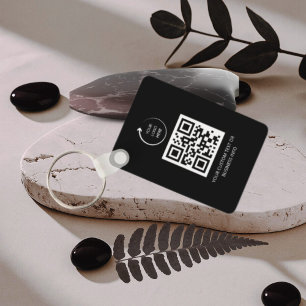 QR Code black Business Professional Simple Logo Key Ring