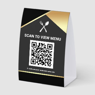 QR Code Black Gold Digital Menu for Restaurants