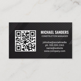 QR Code   Black Lines Background Business Card