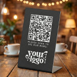 QR Code Black Menu Logo Contactless Modern Cafe Pedestal Sign<br><div class="desc">QR Code Black Menu Logo Contactless Modern Cafe Pedestal Sign. All you have to do is fill in your website URL and the QR code will automatically be generated for you and link to the designated page. Upload your logo and you're done! There you have your custom menu QR signs!...</div>