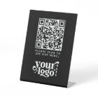 QR Code Black Menu Logo Contactless Modern Cafe