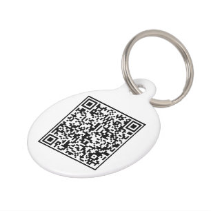 QR Code Black Scannable If Lost  Pet Tag