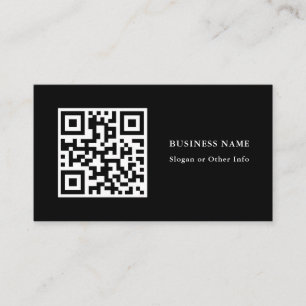 QR Code Black Simple Business Card