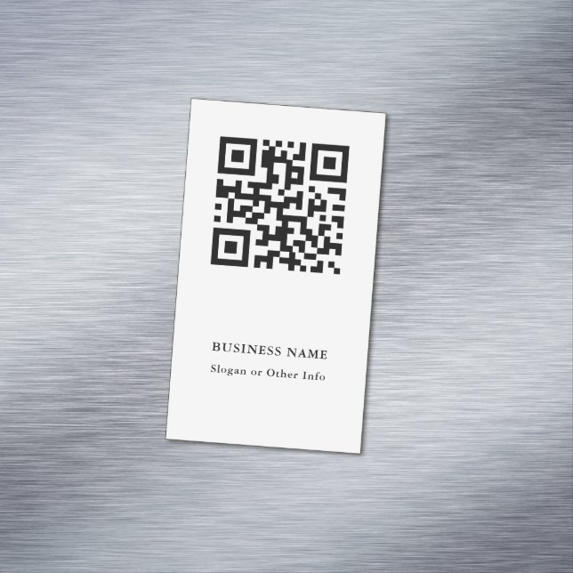 QR Code Black & White Simple Magnetic Business Card (In Situ)