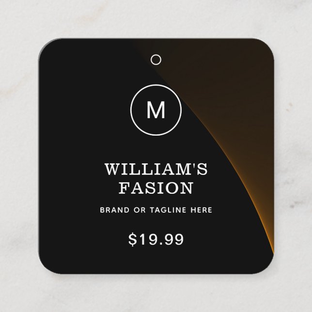QR Code | Blue Clothing Label Price Hang Tag (Front)