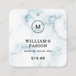 QR Code Blue Clothing Label Price Hang Tag