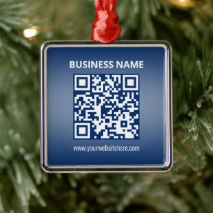 QR Code   Blue (or any colour) Gradient Metal Tree Decoration