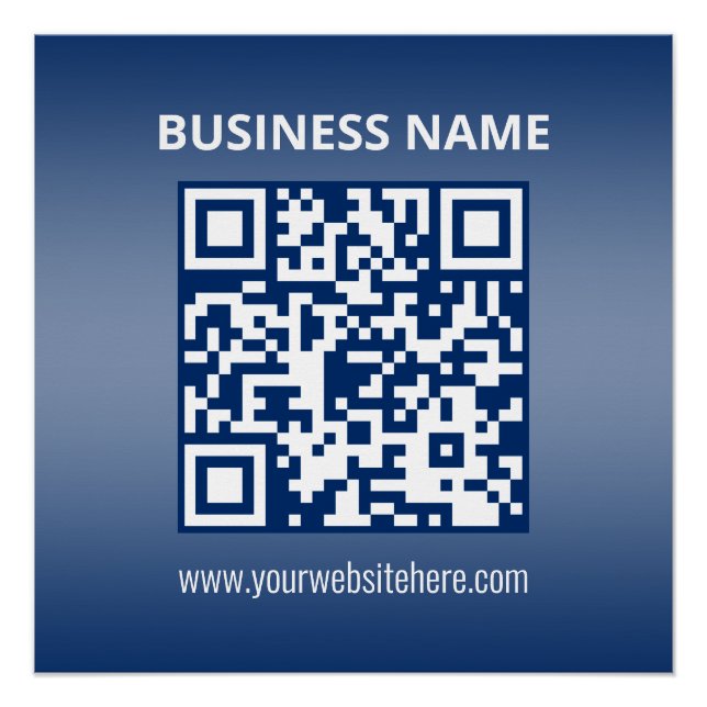 QR Code | Blue (or any colour) Gradient Poster (Front)