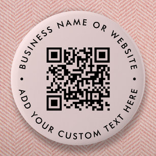 QR Code   Blush Pink Minimalist Modern Round 6 Cm Round Badge