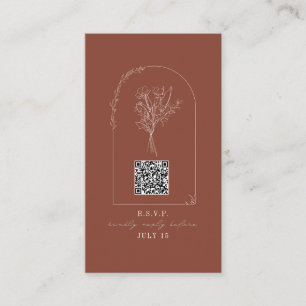 QR Code Bouquet Arch Terracotta Wedding RSVP Enclosure Card