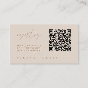 QR Code Bridal Shower Registry Modern Enclosure Card