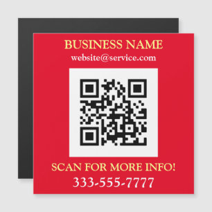 QR Code, Bus. Name Promo, Yellow White Red