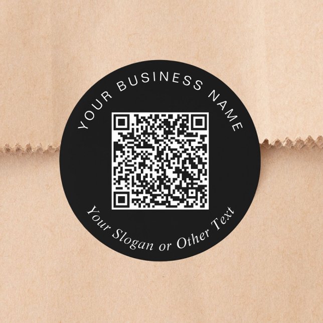 QR Code Business Black Classic Round Sticker (QR Code Business Black Classic Round Sticker)