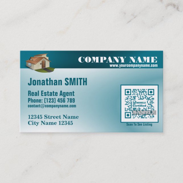 QR code business card (Custom QR code offered) (Front)