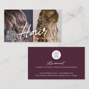 QR code business card for hair stylish with photos
