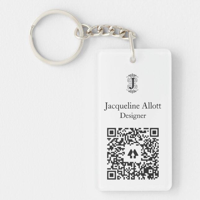 QR Code Business Card Key Ring (Front)