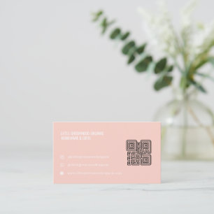 QR Code Business Card Modern Feminine Pink