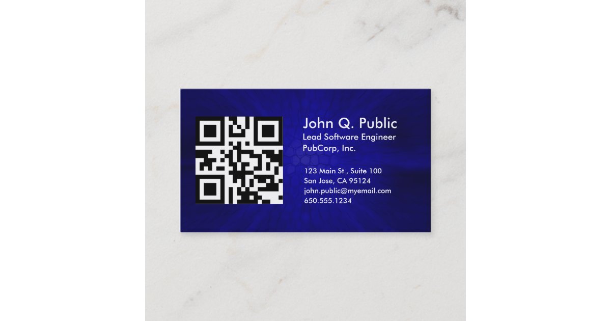 Qr Code Business Card Template Zazzle 