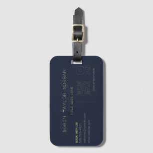 QR Code Business Card Template,  Luggage Tag