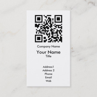 QR Code Business Card Template - Vertical