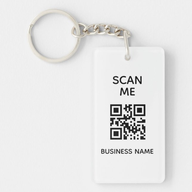QR Code Business Card Your Logo Custom Keychain (Front)
