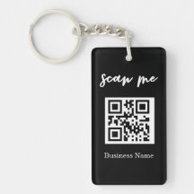 QR Code Business Card Your Logo Custom Keychain
