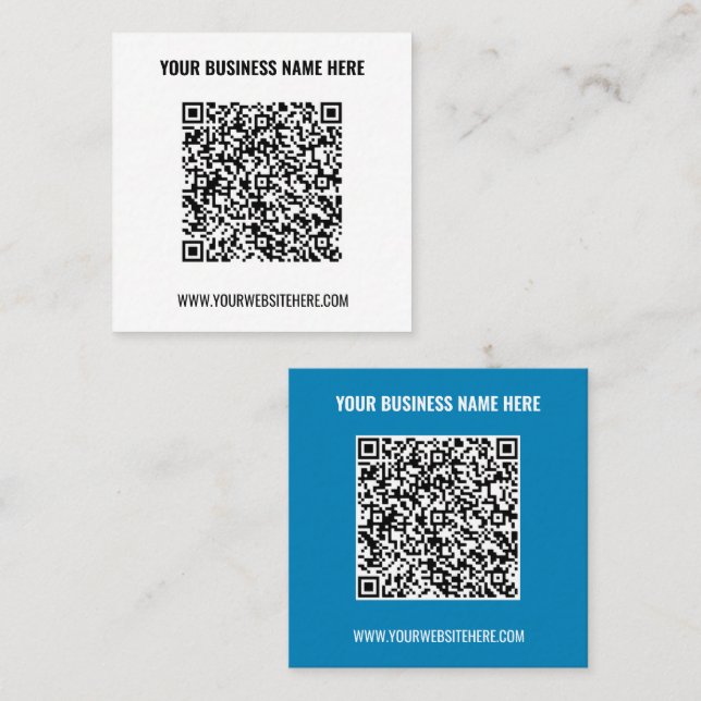 QR Code Business Card Your Text Info and Colours (Front/Back)