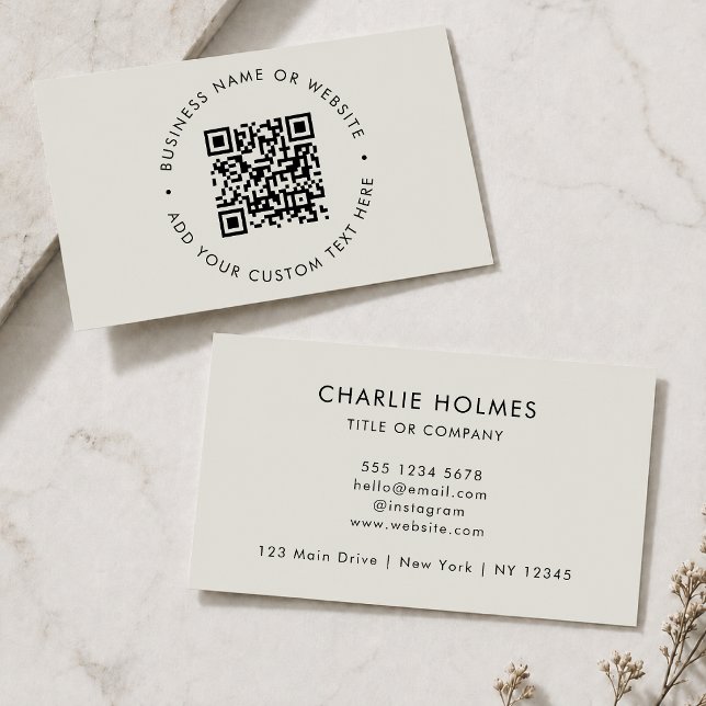 QR Code Business Cards | Custom Scannable Card (Interactive editable QR code business cards to promote your business, products or services.)