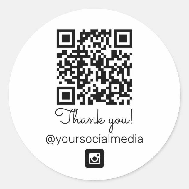 QR code Business Classic Round Sticker (Front)