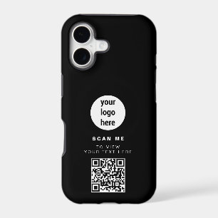 QR Code Business Logo Black Minimalist Corporate
