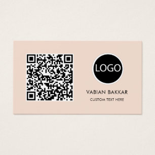 QR Code Business Logo Black Modern Business Card