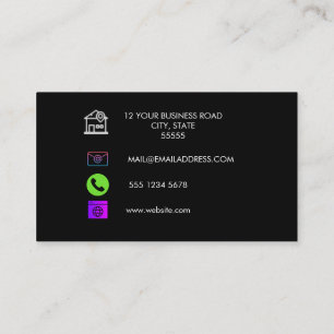 QR Code Business Logo   Black Modern Professional  Business Card