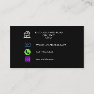 QR Code Business Logo | Black Modern Professional  Business Card
